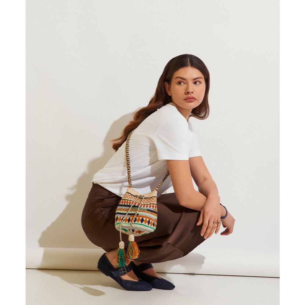 BOLSO CRUZADO M - RAVEN - VERDE OSCURO & AZUL OSCURO