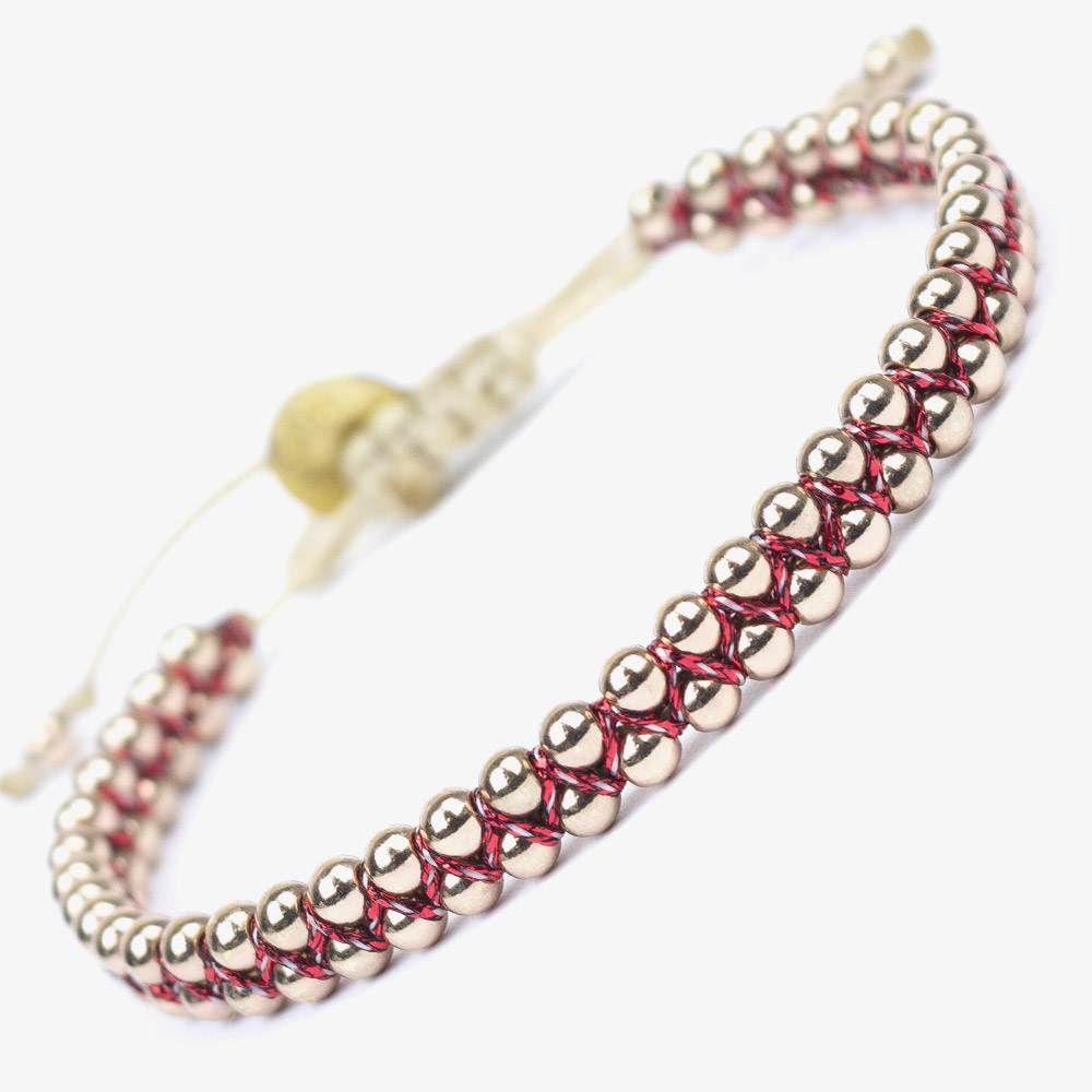 PULSERA BOREAL M - ROJO & ORO ROSA