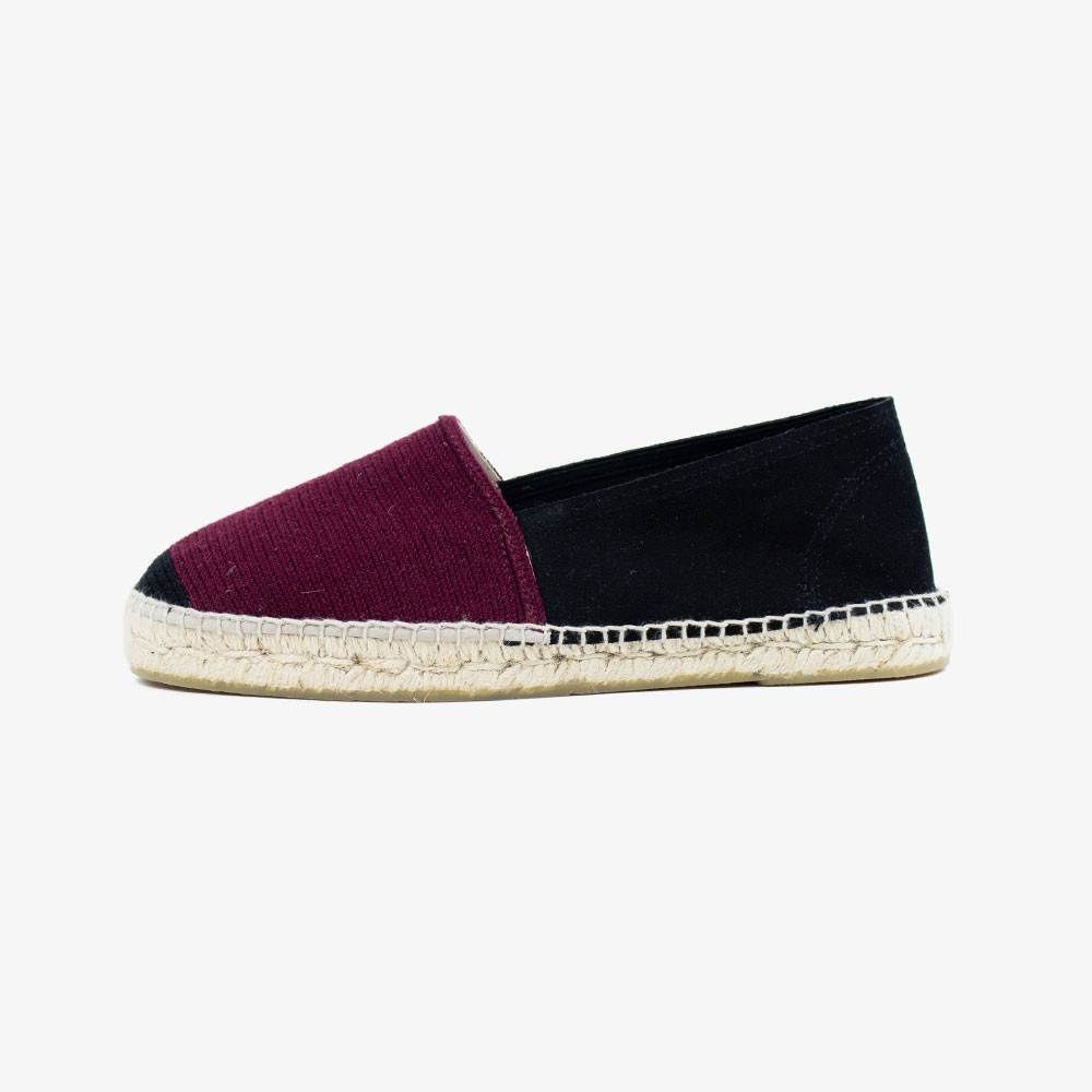 MEN'S ESPADRILLE - BICOLOR - BLACK & BORDEAUX