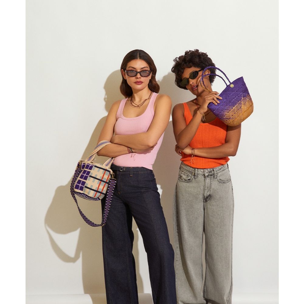 CESTO CANASTO XS - MORADO Y BEIGE