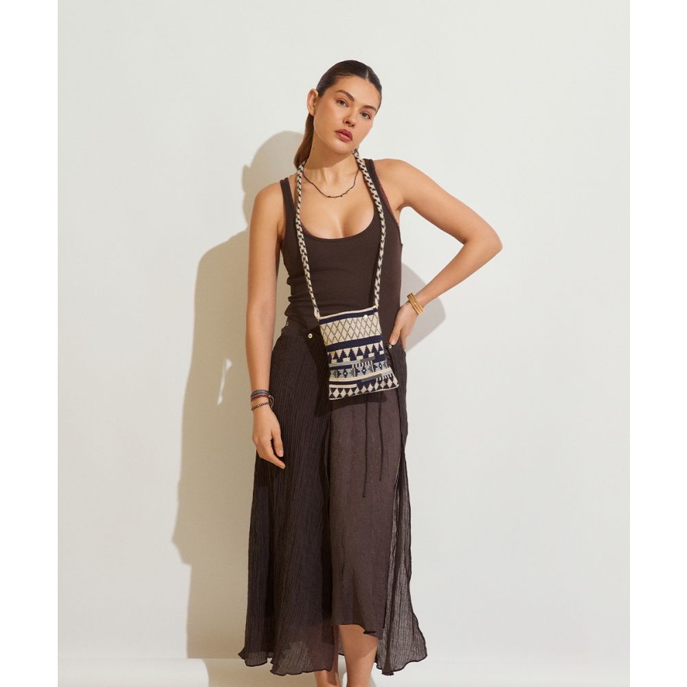 BOLSO OPERA -  RAVEN - BEIGE & AZUL OSCURO