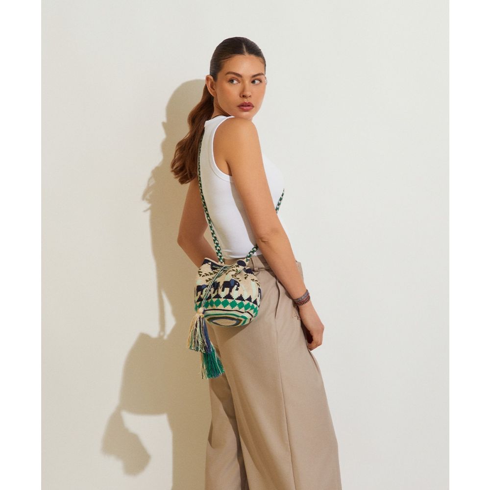 BOLSO CRUZADO M - HAWK - VERDE &  BEIGE