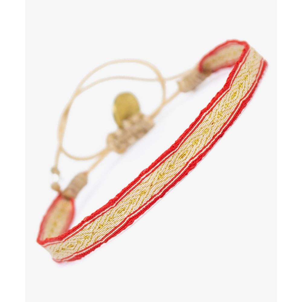 Pulsera Argantina 120 - Beige & Rojo