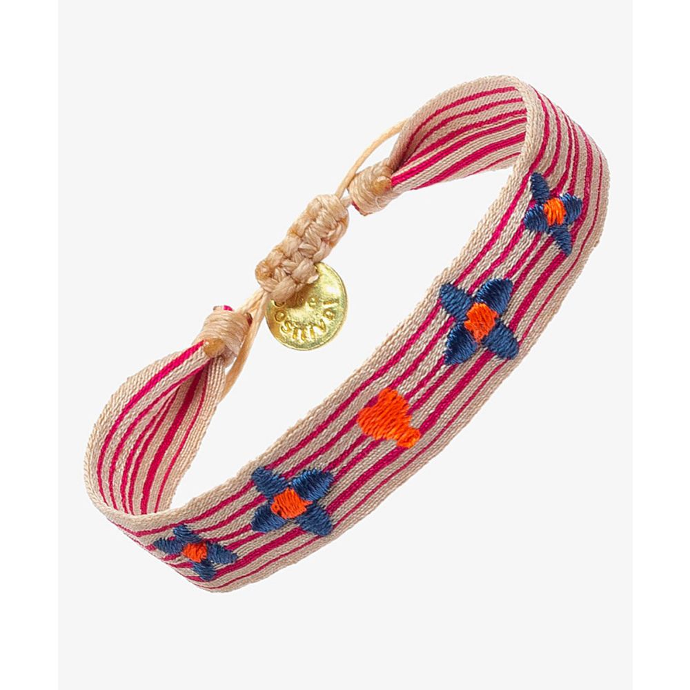 NUEVA PULSERA 2025 - BEIGE & RAYAS FUCHSIA