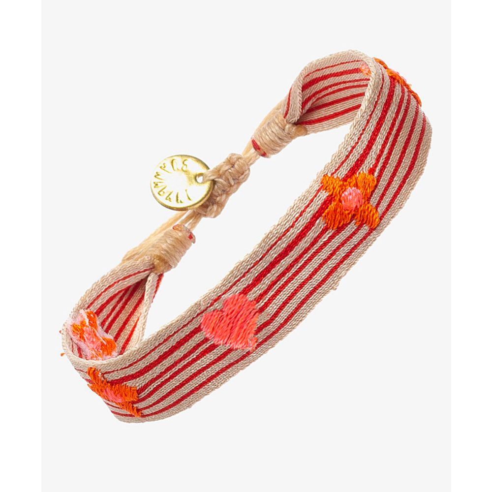 NUEVA PULSERA 2025 - BEIGE & RAYAS ROJO