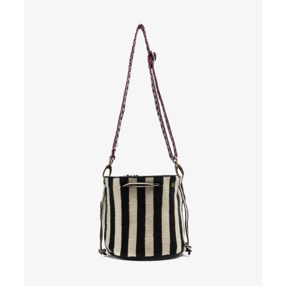 BOLSO MITRA CON ASA AJUSTABLE - LILY - NEGRO & BLANCO