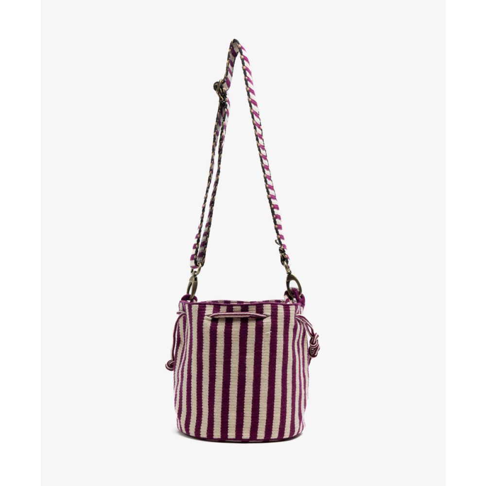 BOLSO MITRA CON ASA AJUSTABLE - LILY - BEIGE & BURDEOS