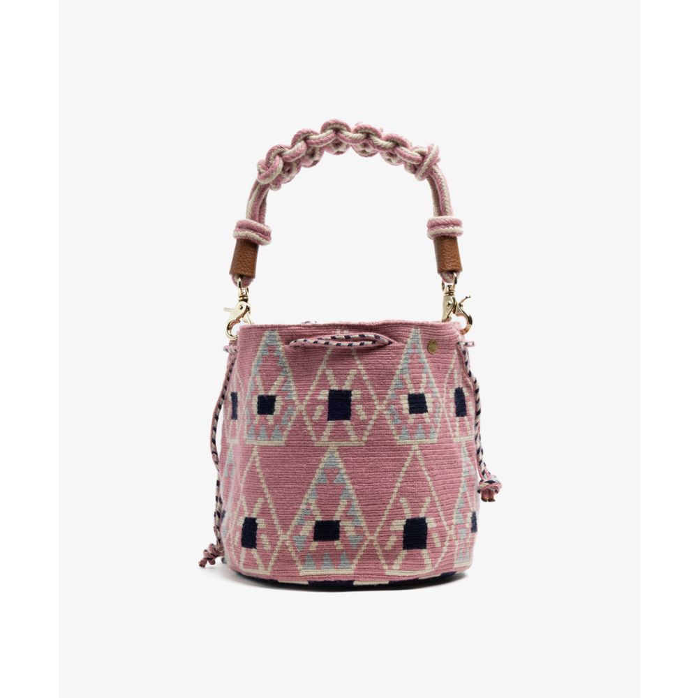 BOLSO MITRA CON ASA DE MACRAMÉ - CENTAUREA - ROSA & MARINO