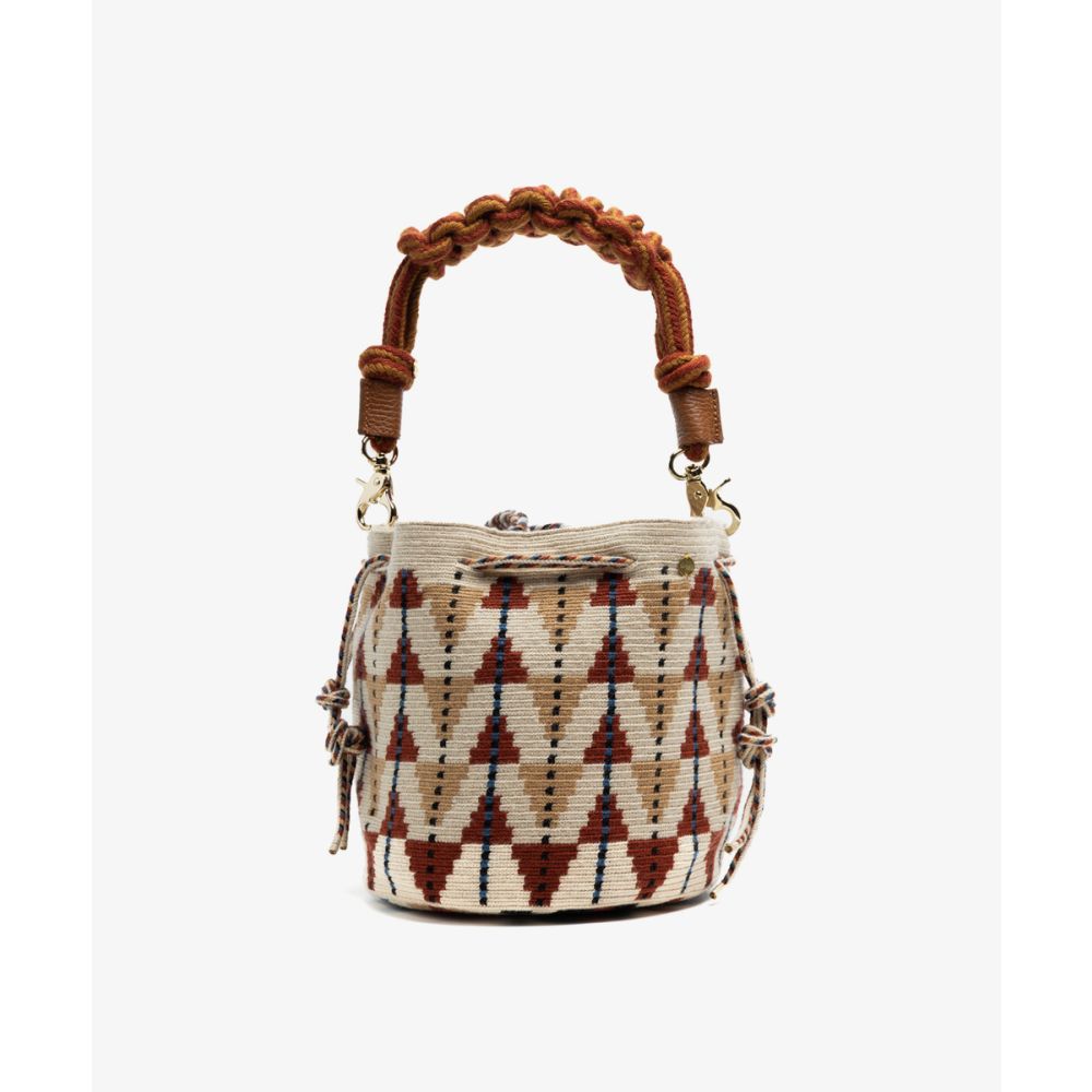 BOLSO MITRA CON ASA DE MACRAMÉ - ACACIA - BEIGE & MARRÓN