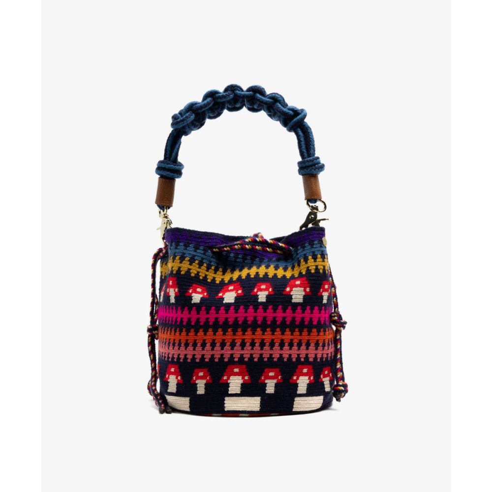 BOLSO MITRA CON ASA DE MACRAMÉ - MYRTILE - MARINO & ROJO