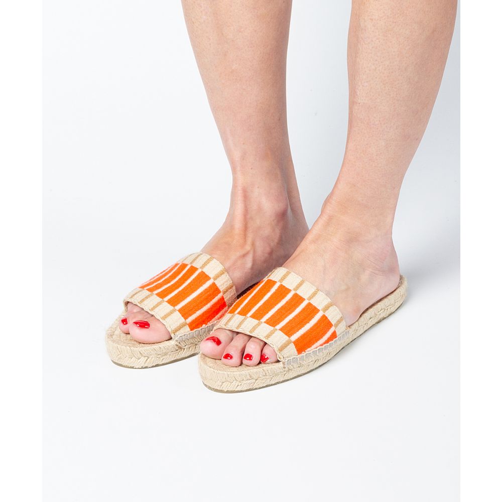 MULE ESPADRILLE - CUBE - ORANGE & BEIGE