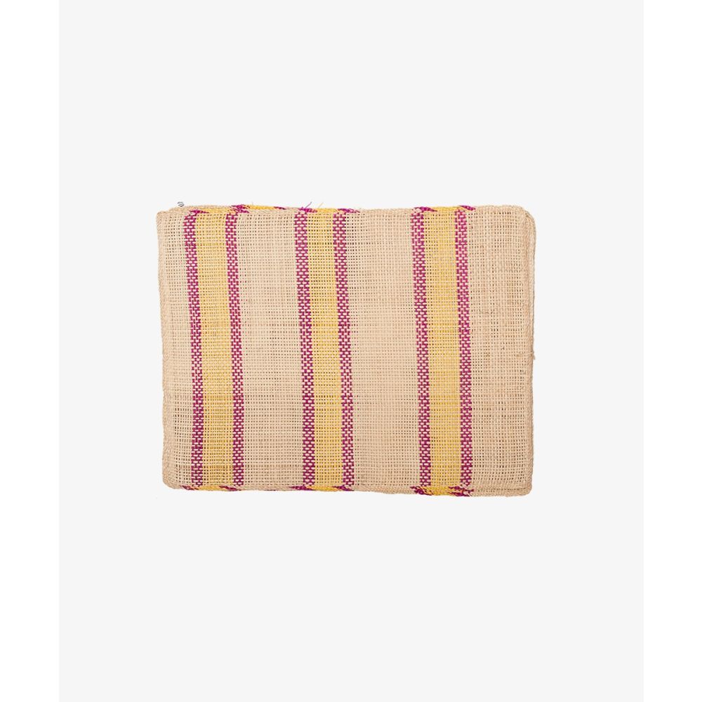Straw placemat - SET OF 6 - YELLOW & PURPLE