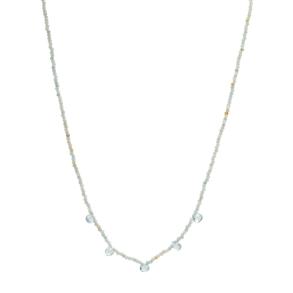 Collar Martha - Amazonita con 5 gotas de piedras semi preciosas