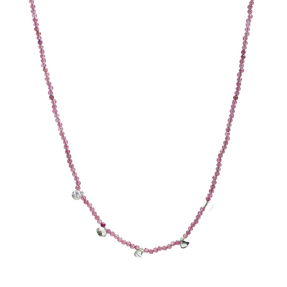Collar Martha - Turmalina fucsia con 5 gotas de piedras semi preciosas
