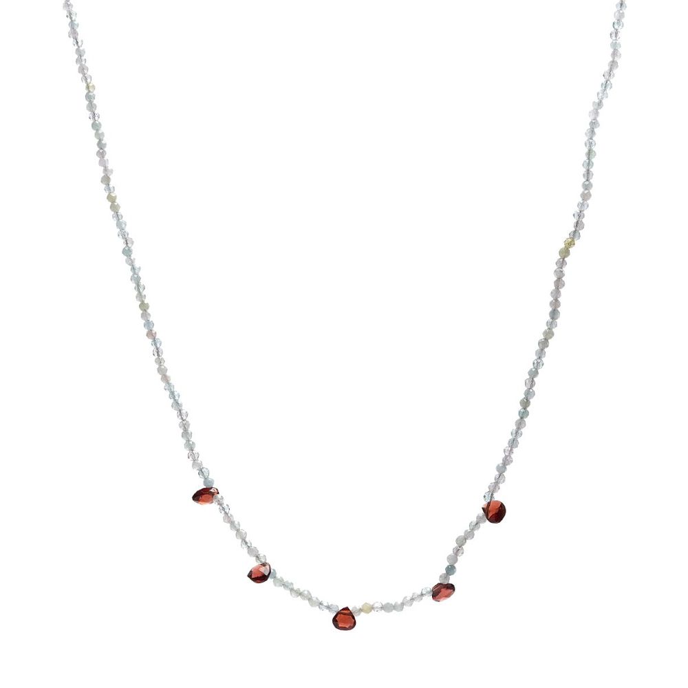 Collar Martha - Morganite con 5 gotas de piedras semi preciosas