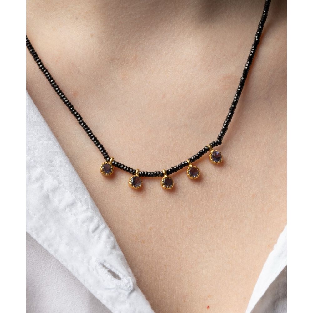Claudia Necklace - BLACK SPINEL