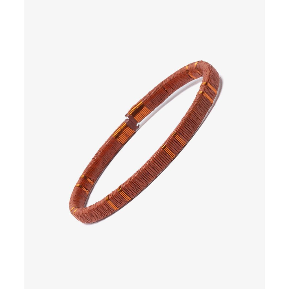 Pulsera Werregue, 5 mm, Unidad - CAFE CLARO & COBRE DOBLE RAYA