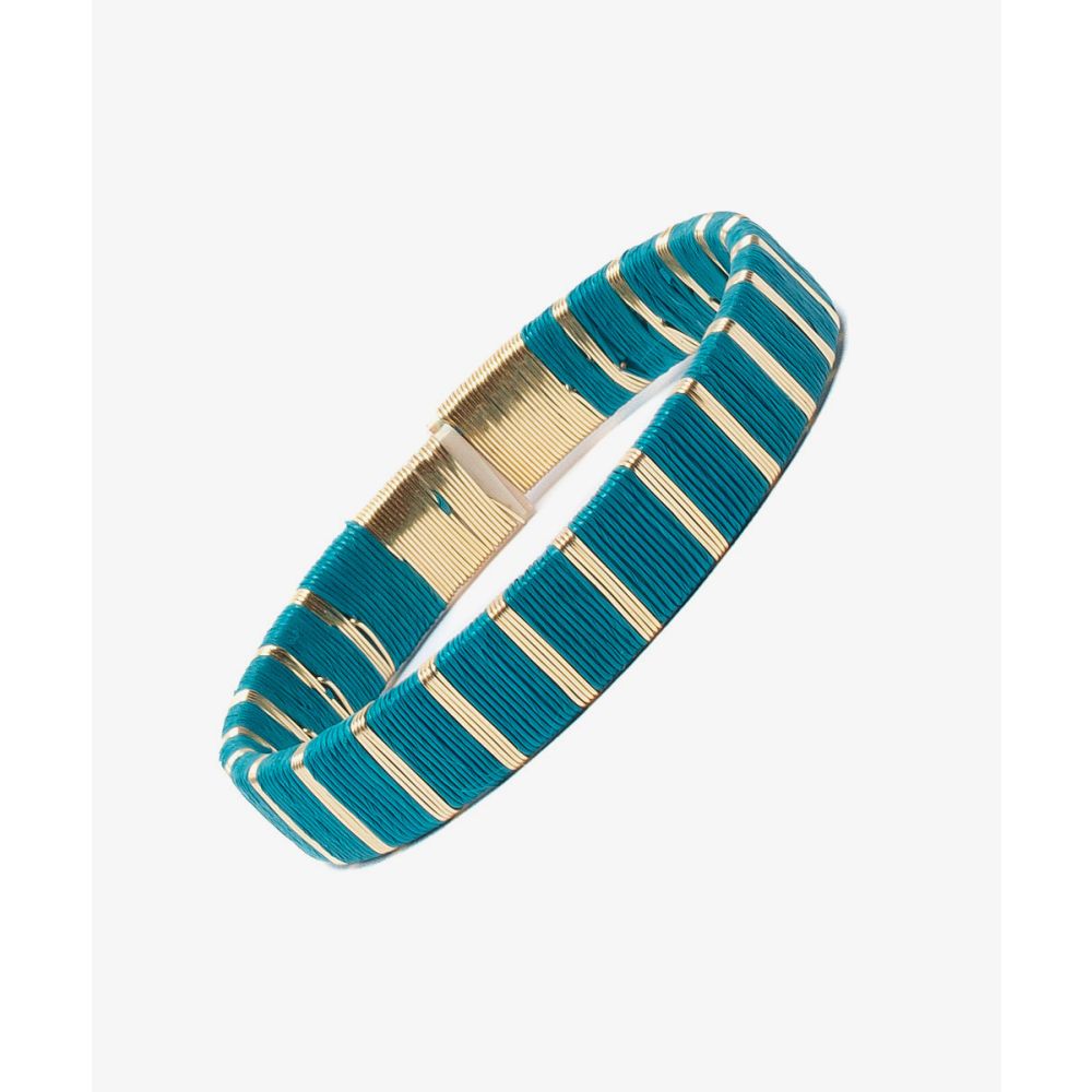 Pulsera Werregue, 1 cm, Unit - TURQUESA & DORADO