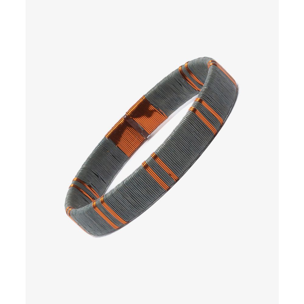 Pulsera Werregue, 1 cm, Unit - GRIS & DOBLE RAYAS COBRE 