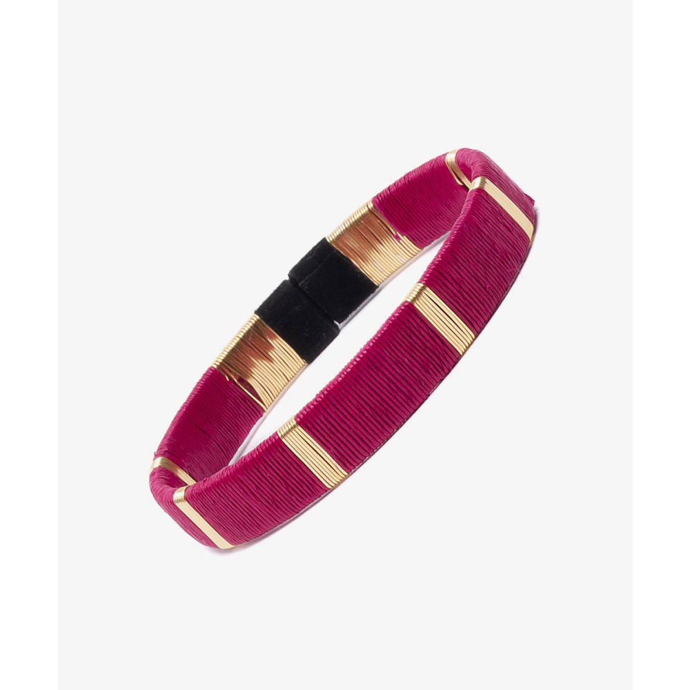 Pulsera Werregue, 1 cm, Unit - FUCSIA & DORADO