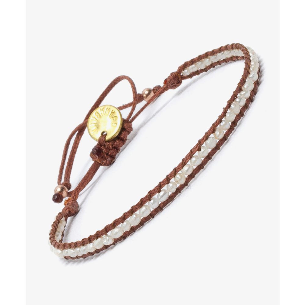 Pulsera PISCES - PERLA Y MARRÓN