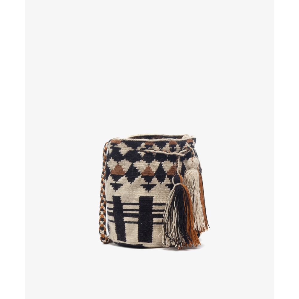 BOLSO CRUZADO M - SWAN - BEIGE & NEGRO