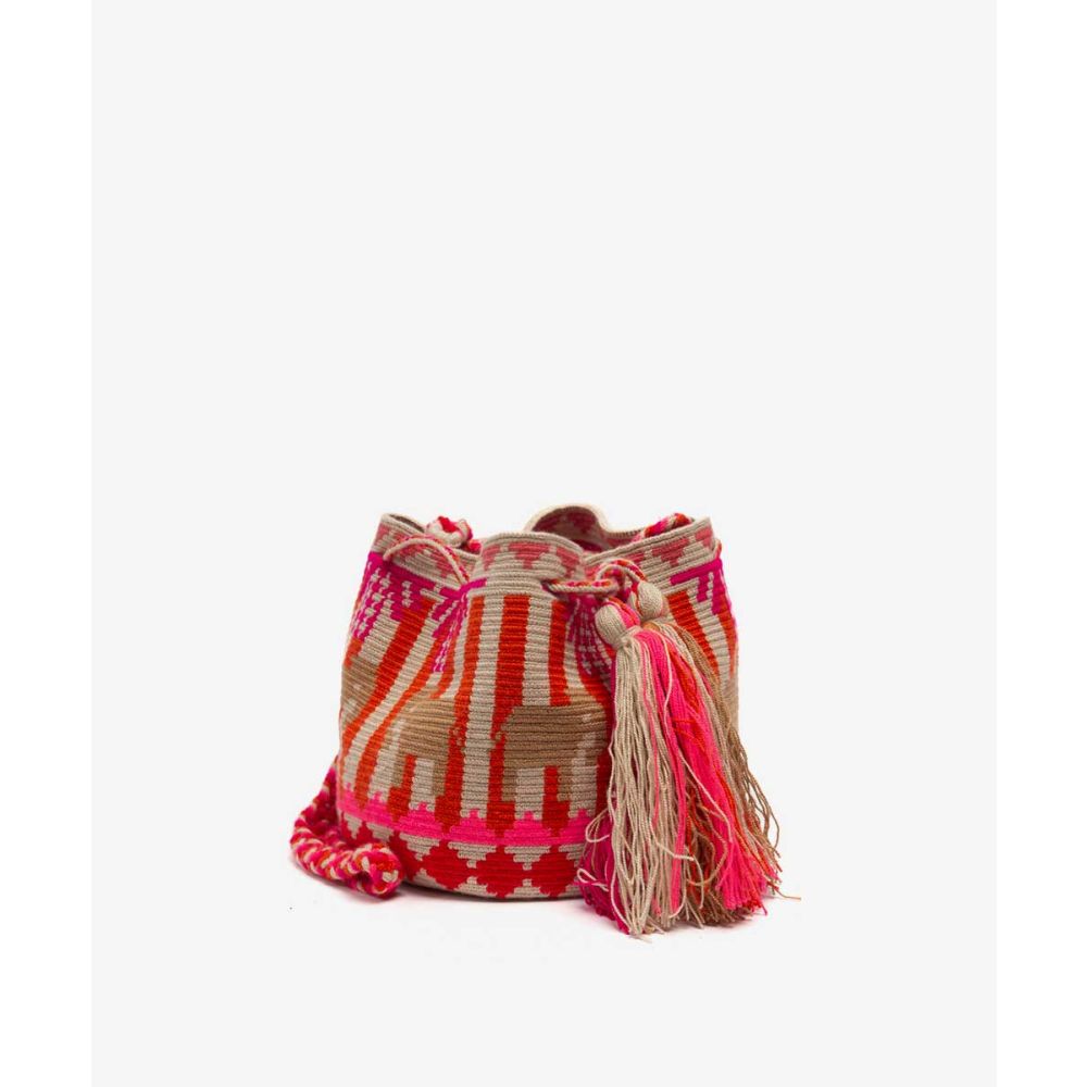 BOLSO CRUZADO M - HAWK - FUCSIA & BEIGE