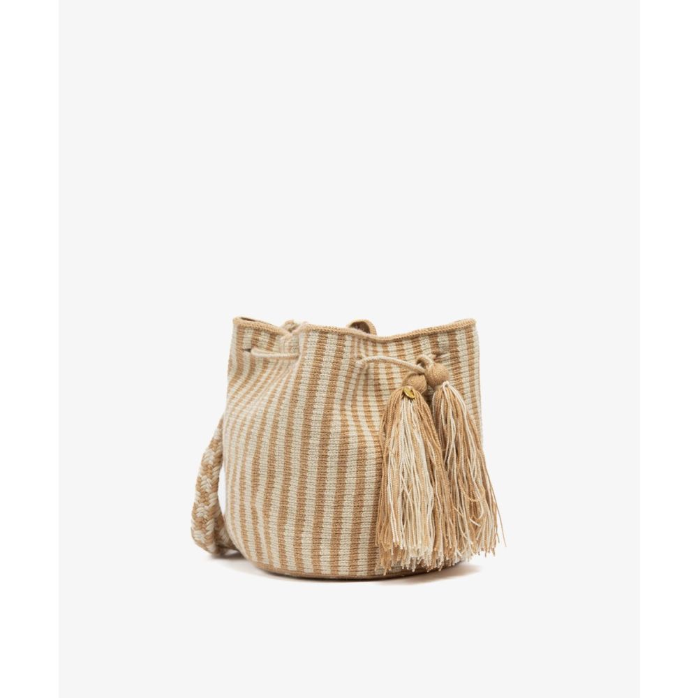 BOLSO CRUZADO M - DAISY - BEIGE & BLANCO