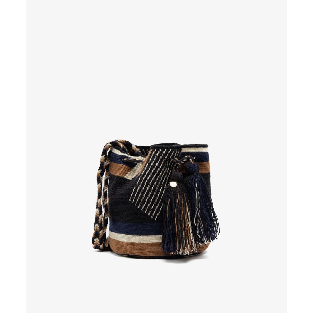 BOLSO CRUZADO M - AMARANTH - NEGRO & MARRÓN