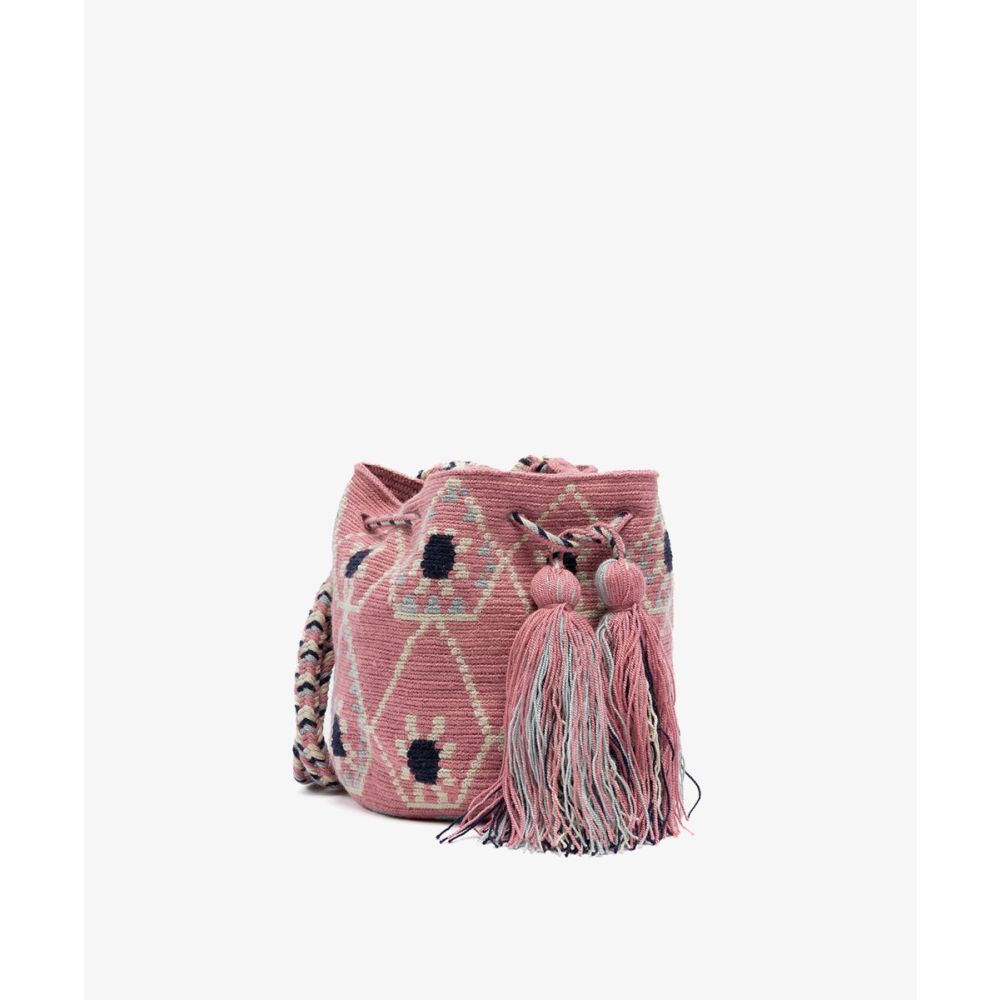 BOLSO CRUZADO M - CENTAUREA - ROSA CLARO & AZUL MARINO