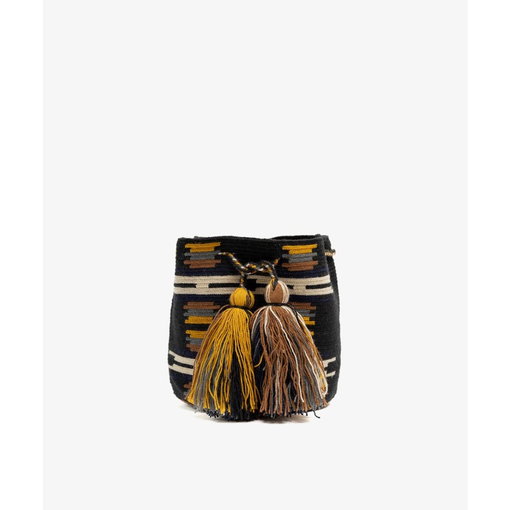 BOLSO CRUZADO M - SCALARE - NEGRO & MOSTAZA