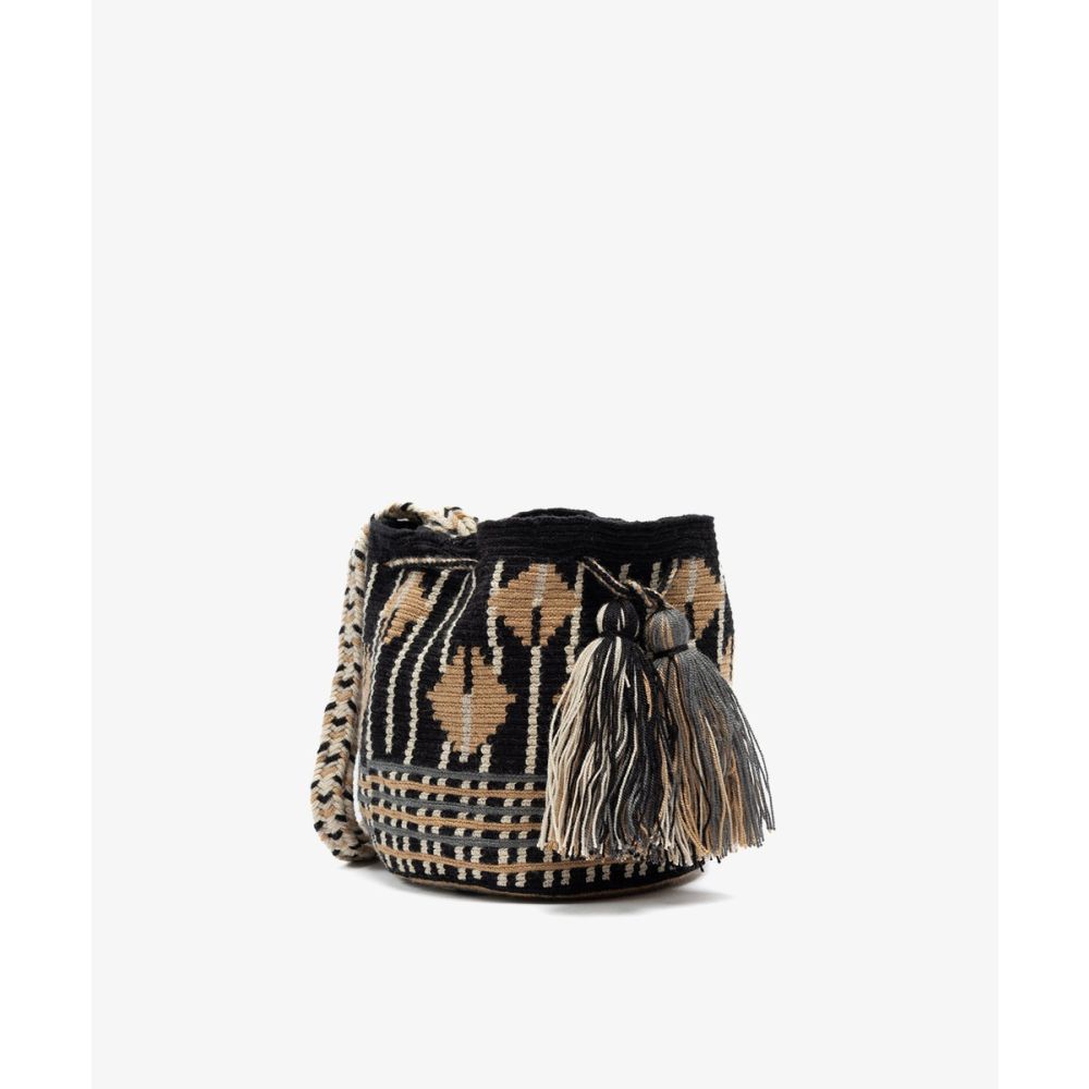 BOLSO CRUZADO M - HIBISCUS - NEGRO & NUDE