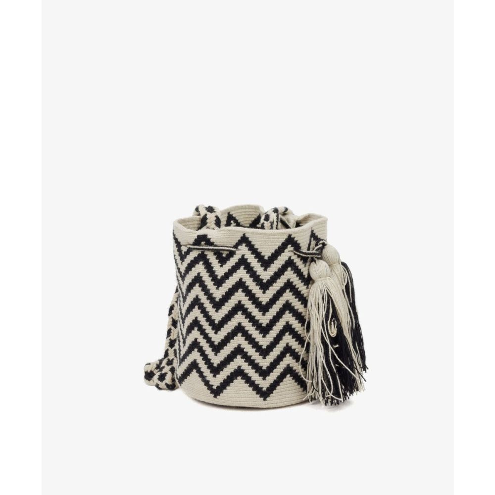 Bolso cruzado M - ST BARTH - Negro & Beige