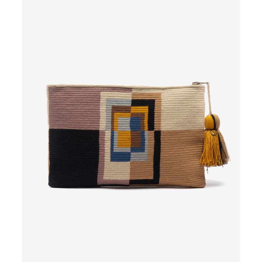 BOLSO DE MANO - OSTRICH - LAVANDA & TOSTADO