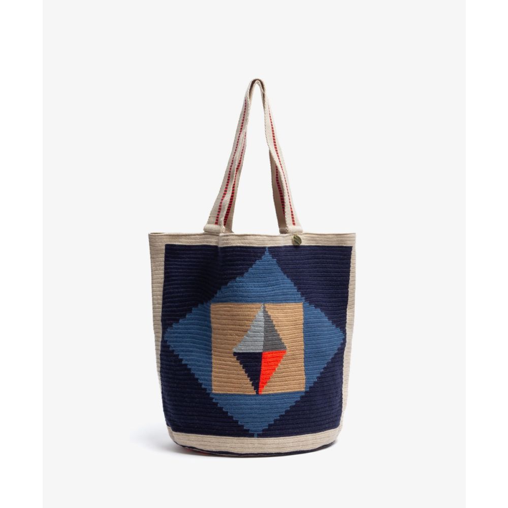 Bolso Tote - GANNET - BEIGE & AZUL MARINO