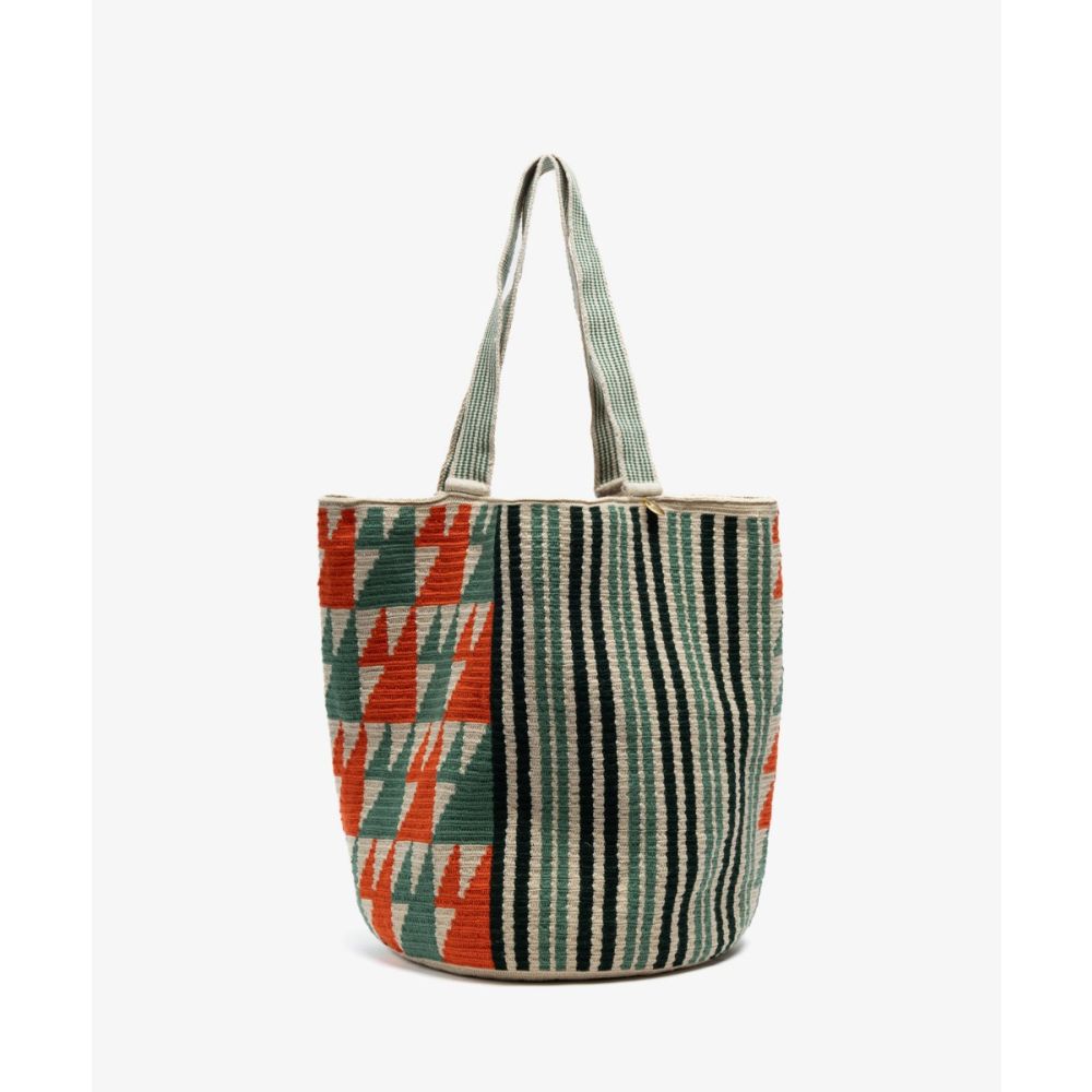 Bolso Tote - MYNA - VERDE & TERRACOTA