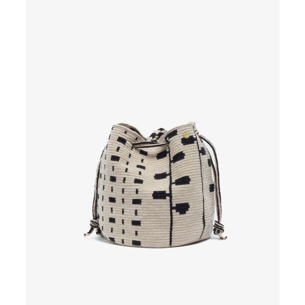BOLSO MITRA - COLUMBIDAE - BEIGE & NEGRO