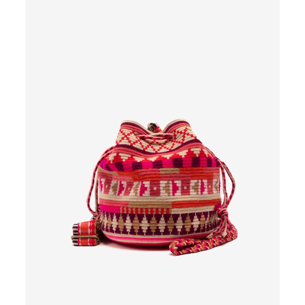 BOLSO MITRA CON ASA AJUSTABLE - RAVEN - ROSA & ROJO