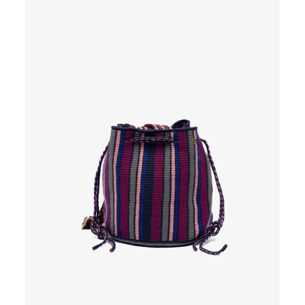 BOLSO MITRA CON ASA AJUSTABLE - HAZEL - GRANATE & GRIS