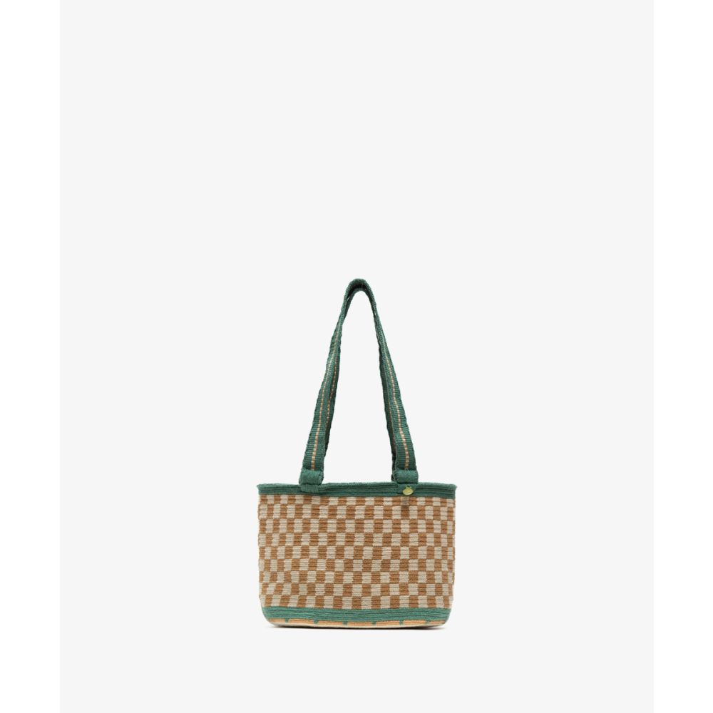 BOLSO SHOPPING PEQUEÑO - CIRSE - CAMEL & VERDE