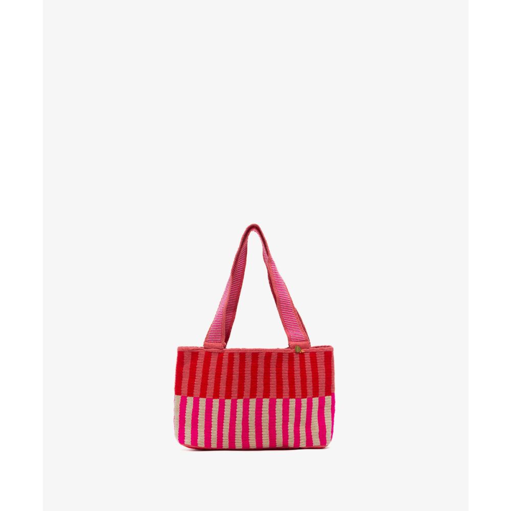 SHOPPING SMALL BAG - DELIA - NEON CORAL & FUCHSIA