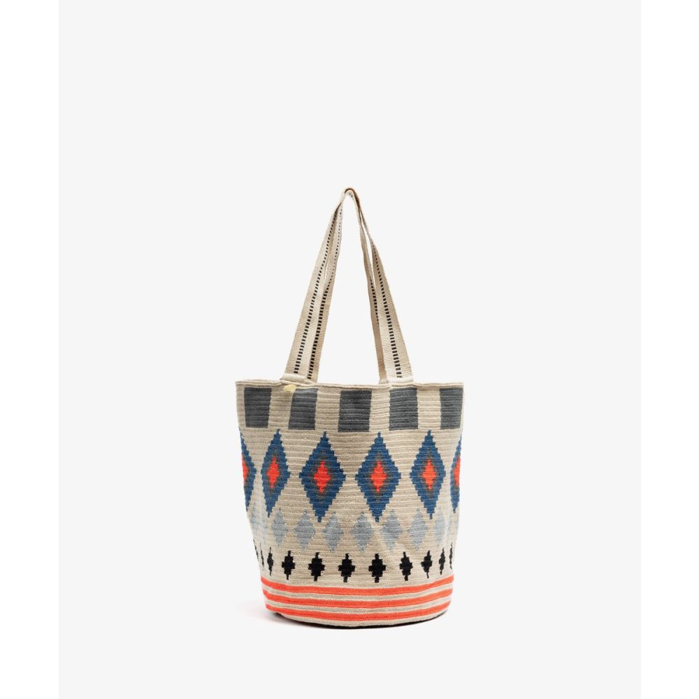BOLSO CALA - MOA - BEIGE & NEON CORAL