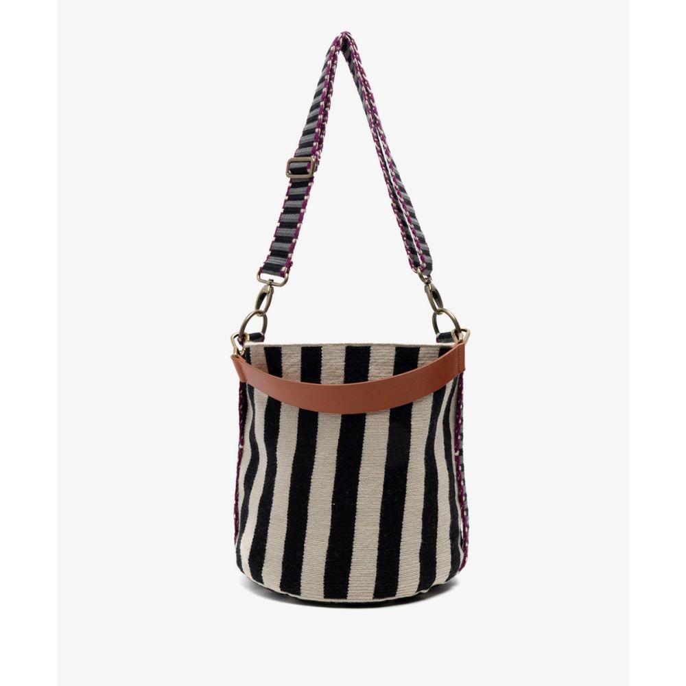 BOLSO SOFIA - LILY- RAYAS BLANCAS Y NEGRAS