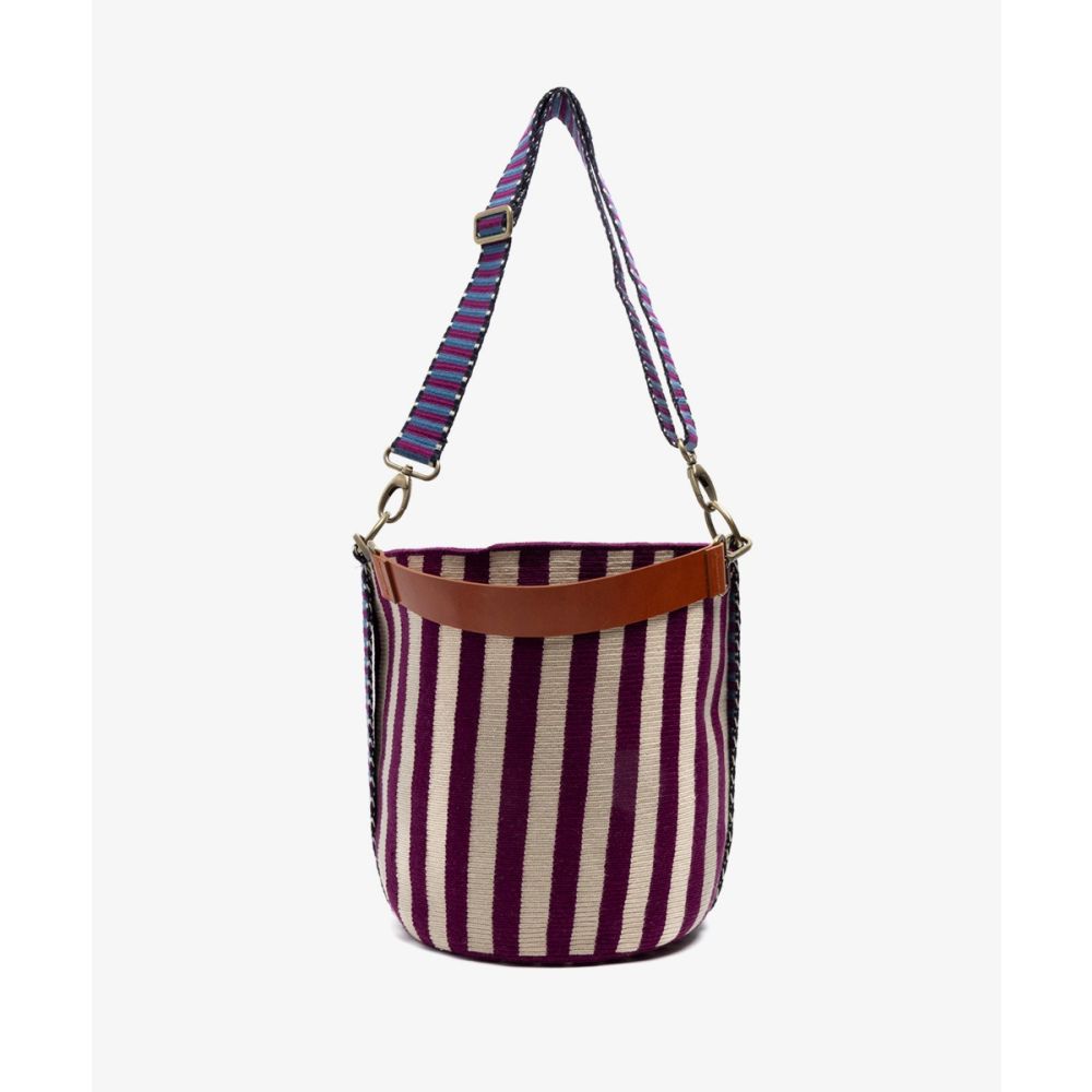 BOLSO SOFIA - LILY - RAYAS BEIGE Y BURDEOS