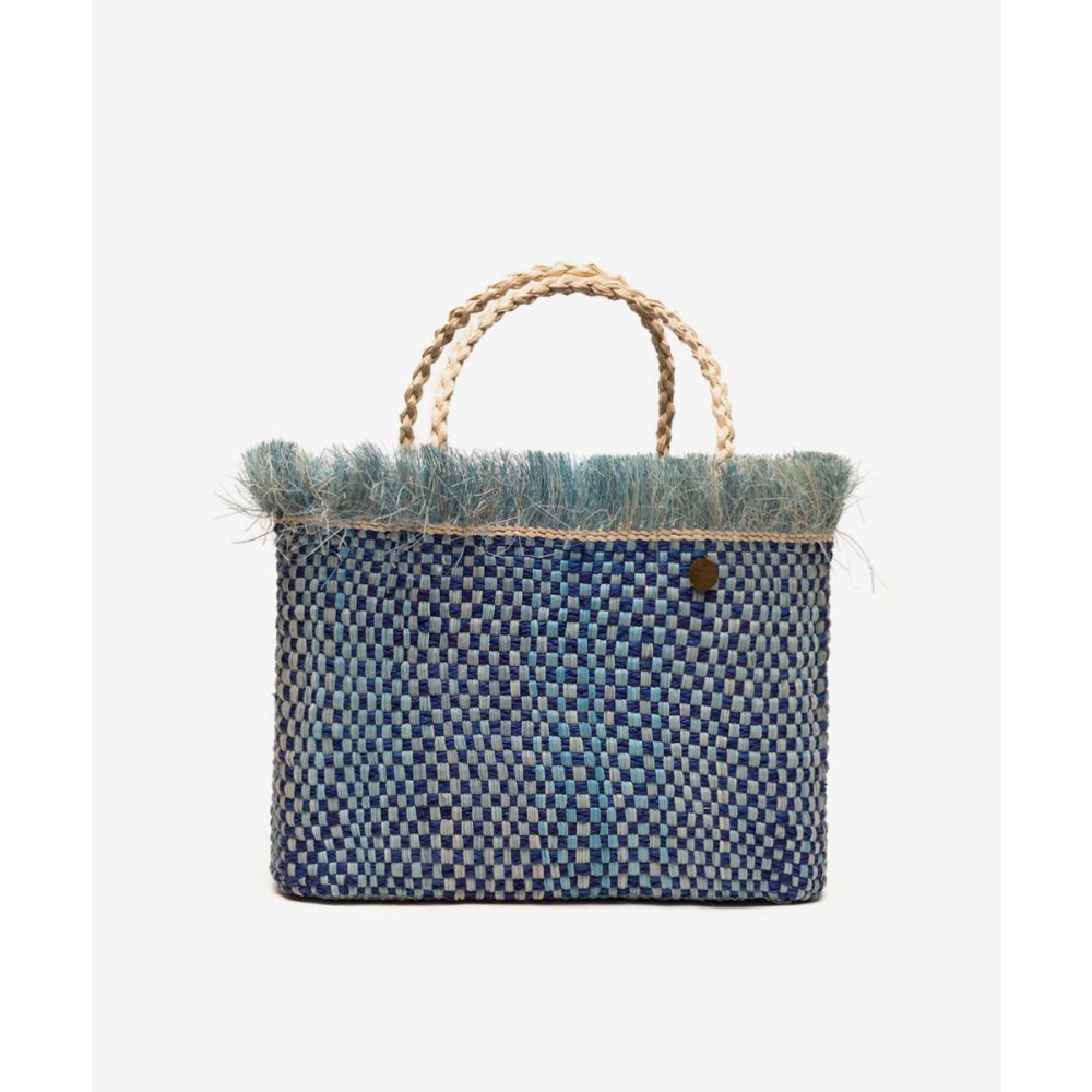 BOLSO CANASTO PAROS IRACA L - MARINO & AZUL CIELO