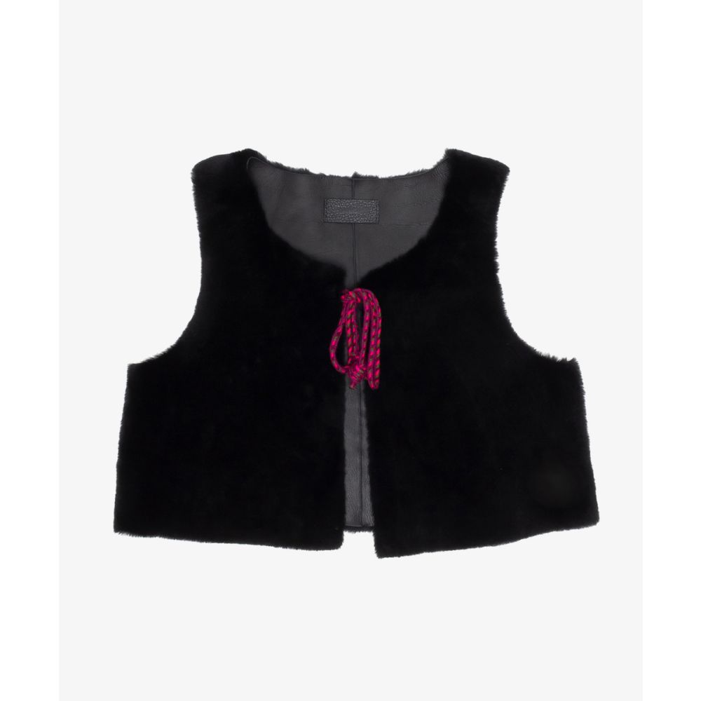 CHALECO PIEL CORDERO HAYES - MOUTON NEGRO