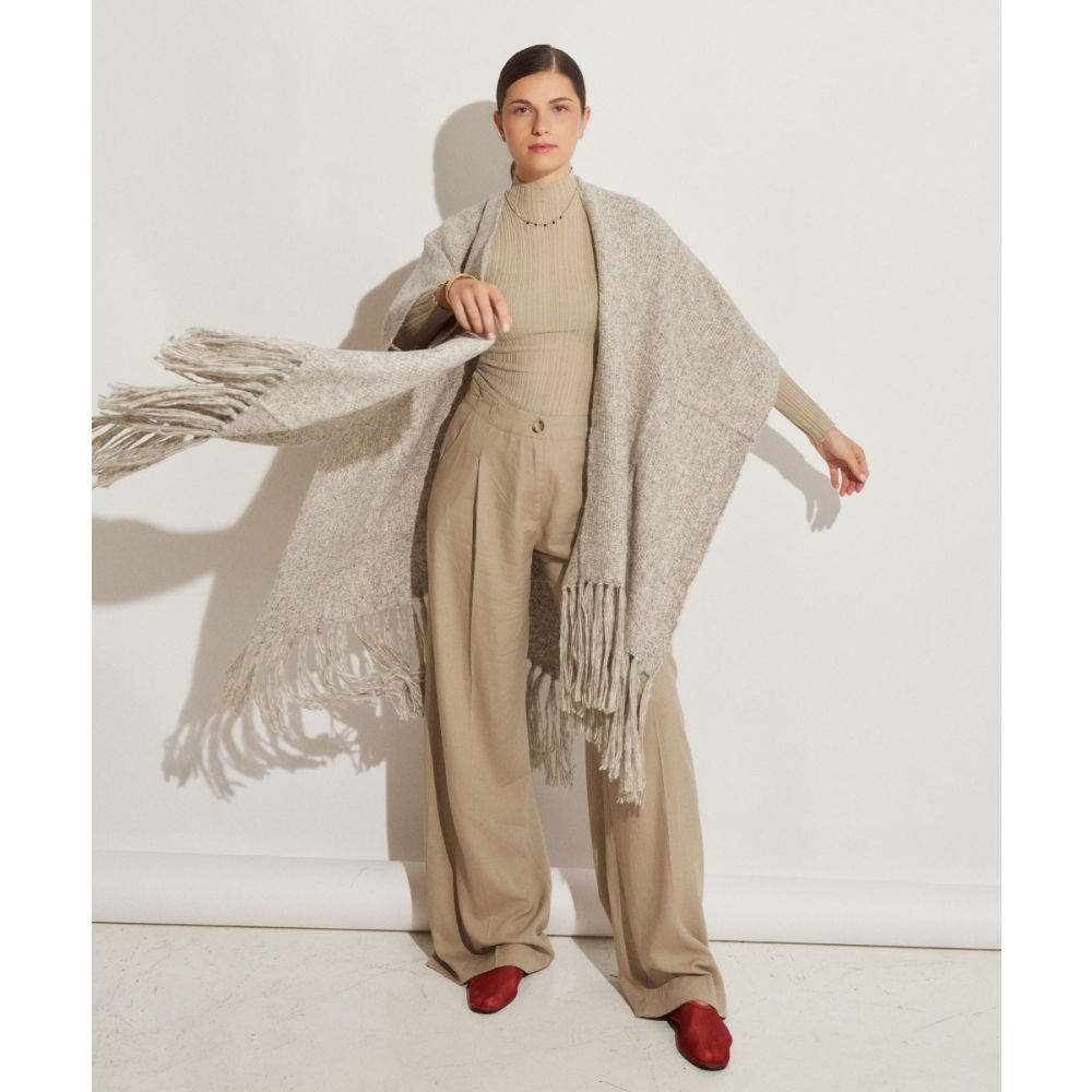PONCHO JOSEPHINE - LIGHT GREY