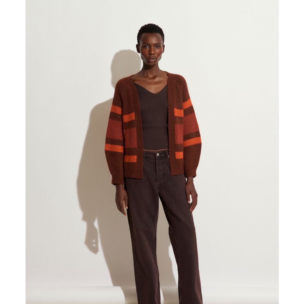 CHAQUETA CORTA BABY ALPACA - MARRON/TEJA