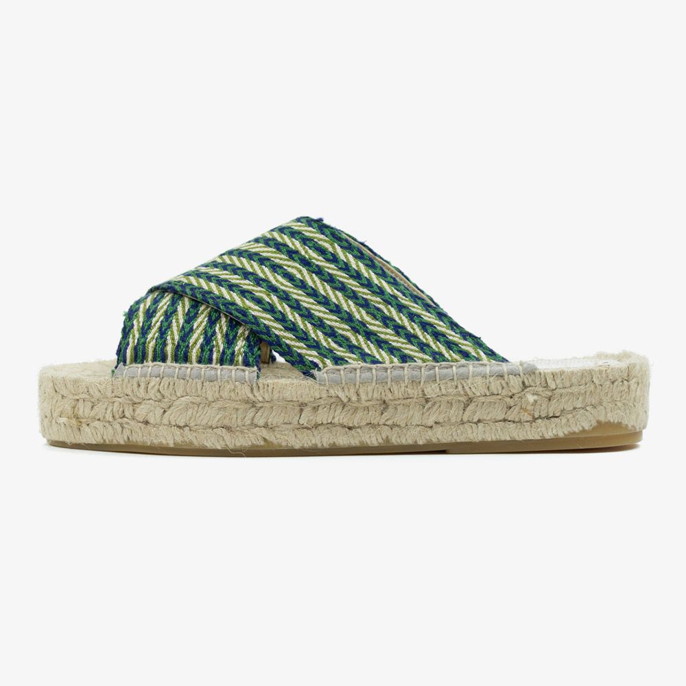 KEFALONIA COTTON ESPADRILLE - LEBANON - GREEN & NAVY