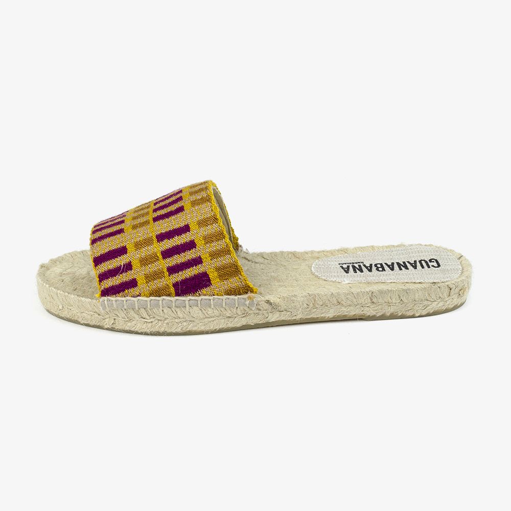 MULE ESPADRILLE - ONTARIO - MUSTARD & BORDEAUX